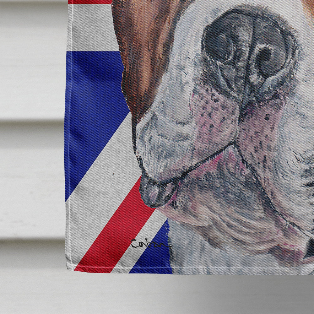 Staffordshire Bull Terrier Staffie with English Union Jack British Flag Flag Canvas House Size SC9883CHF