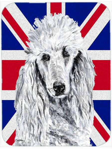 White Standard Poodle with English Union Jack British Flag Mouse Pad, Hot Pad or Trivet SC9884MP by Caroline&#39;s Treasures