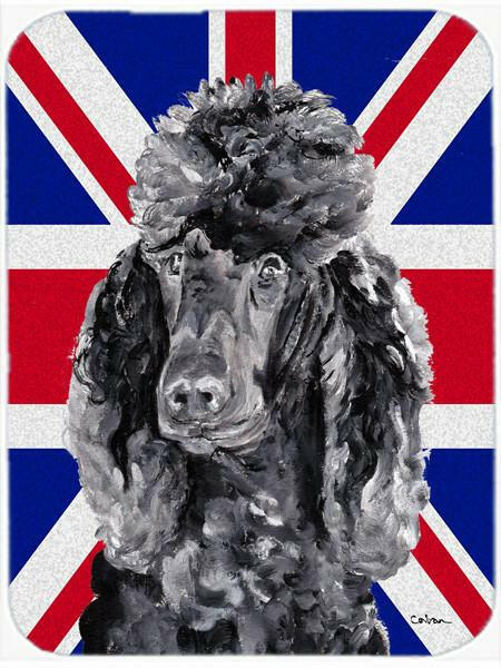 Black Standard Poodle with English Union Jack British Flag Mouse Pad, Hot Pad or Trivet SC9889MP by Caroline's Treasures