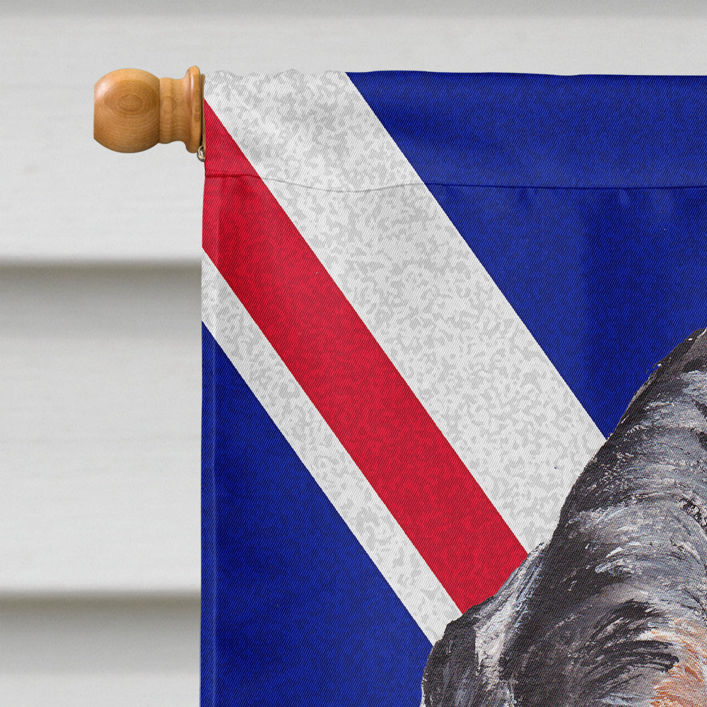 Blue Tick Coonhound with English Union Jack British Flag Flag Canvas House Size SC9890CHF  the-store.com.
