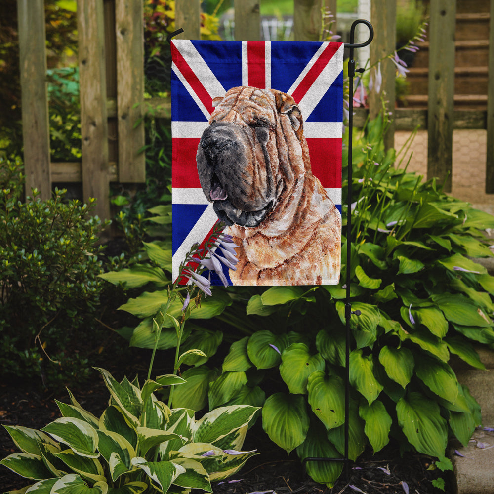 Shar Pei with English Union Jack British Flag Flag Garden Size
