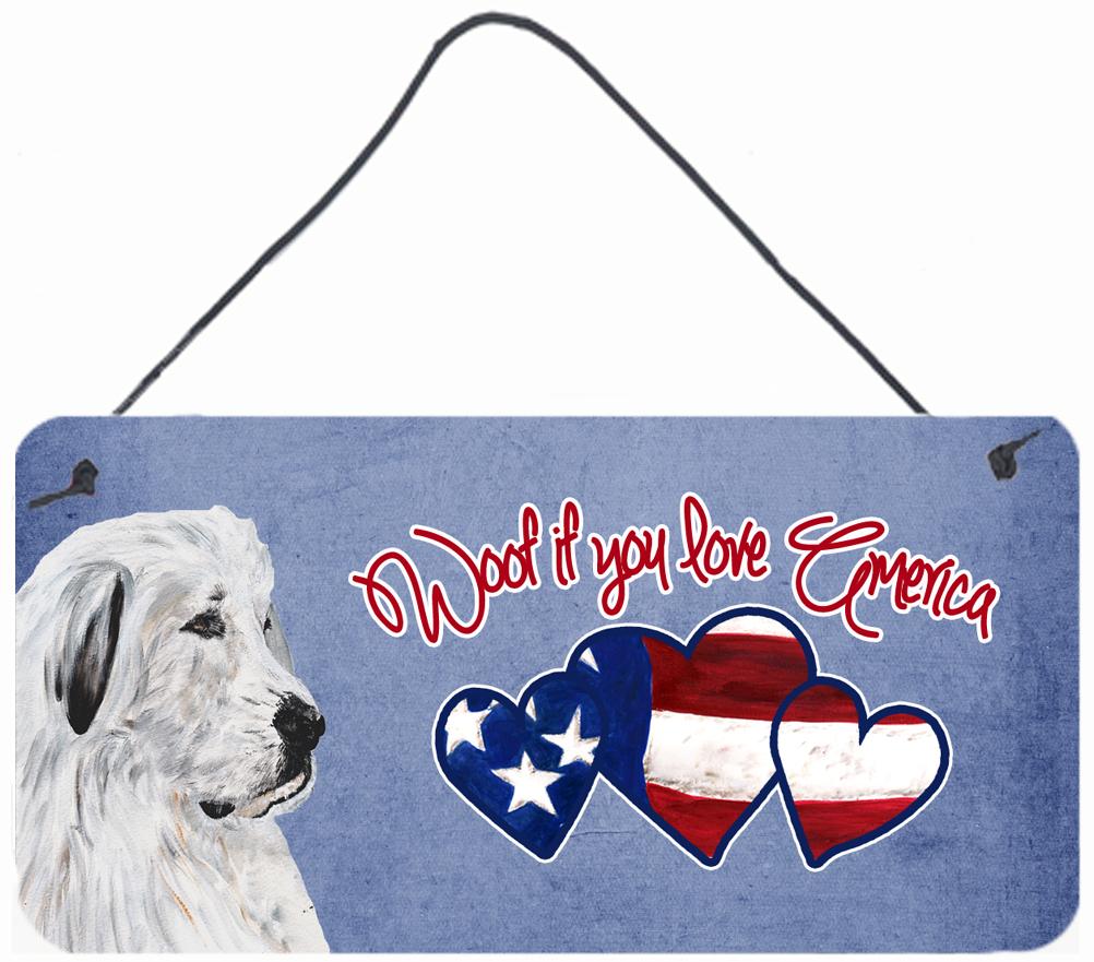Woof if you love America Great Pyrenees Wall or Door Hanging Prints SC9914DS612 by Caroline&#39;s Treasures