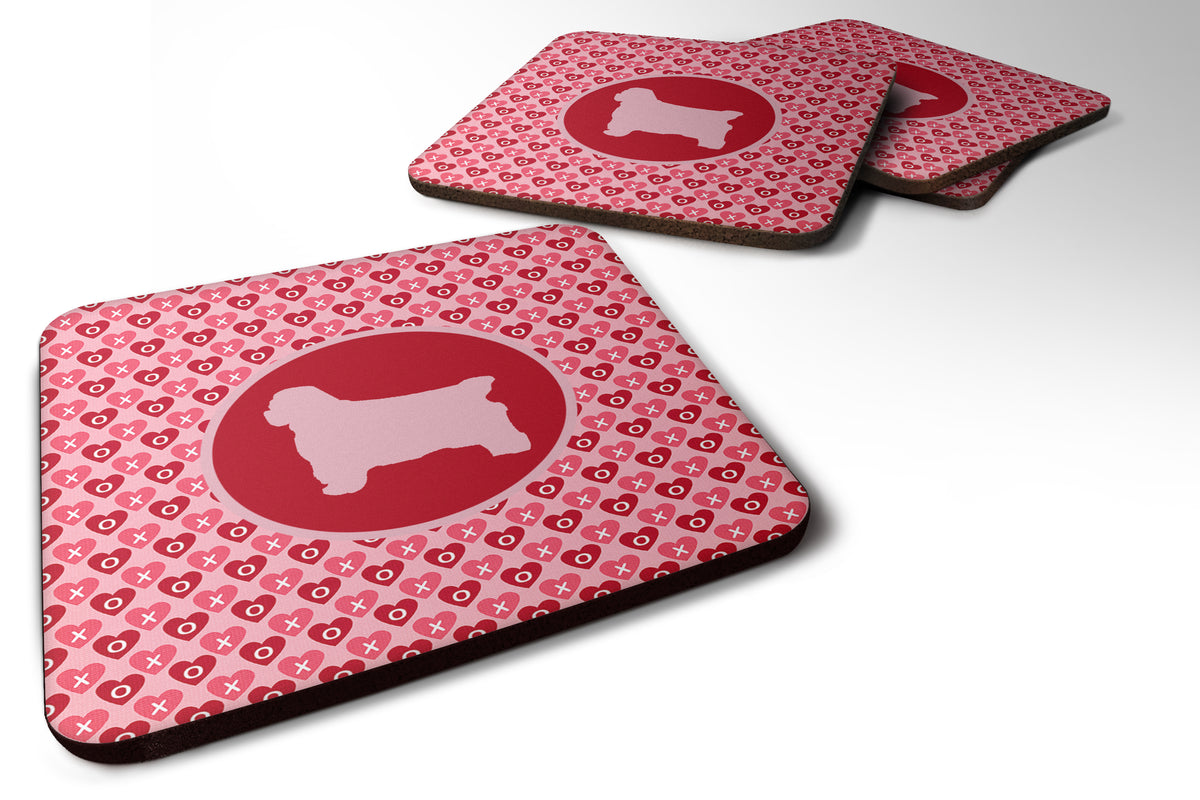 Set of 4 Clumber Spaniel Valentine Hearts Foam Coasters - the-store.com