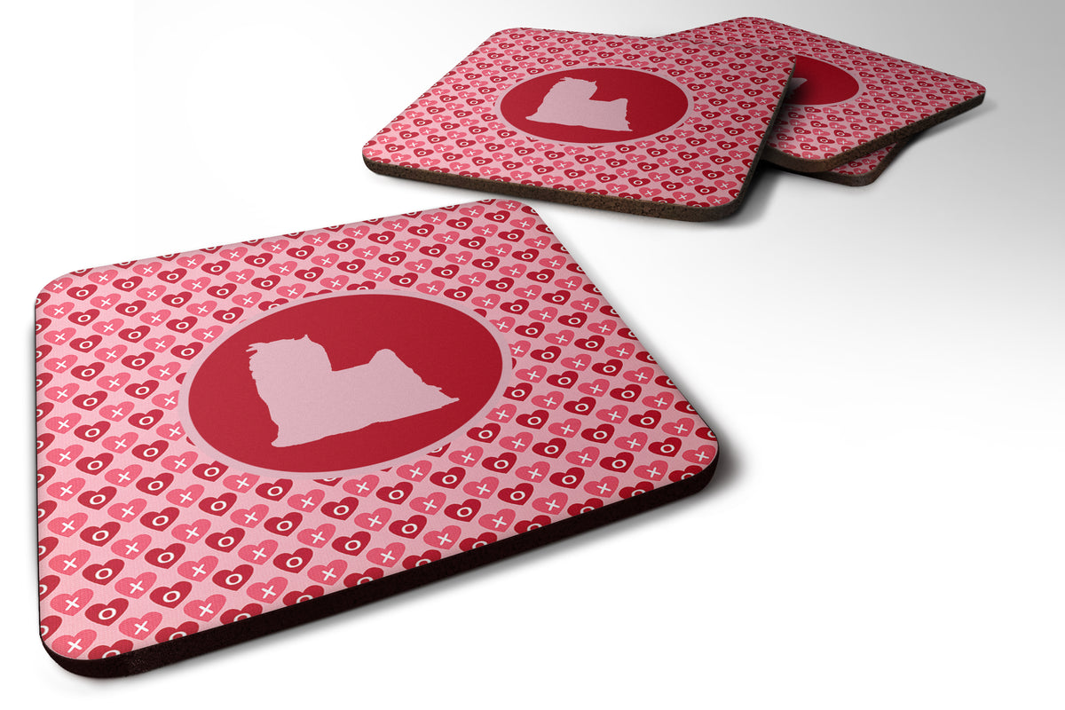 Set of 4 Yorkie Valentine Hearts Foam Coasters - the-store.com