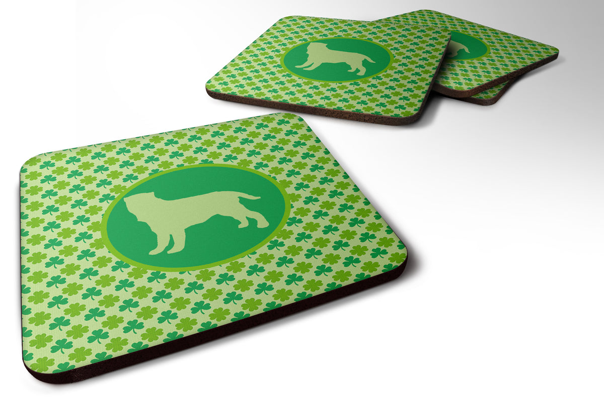 Set of 4 Neapolitan Mastiff  Lucky Shamrock Foam Coasters - the-store.com