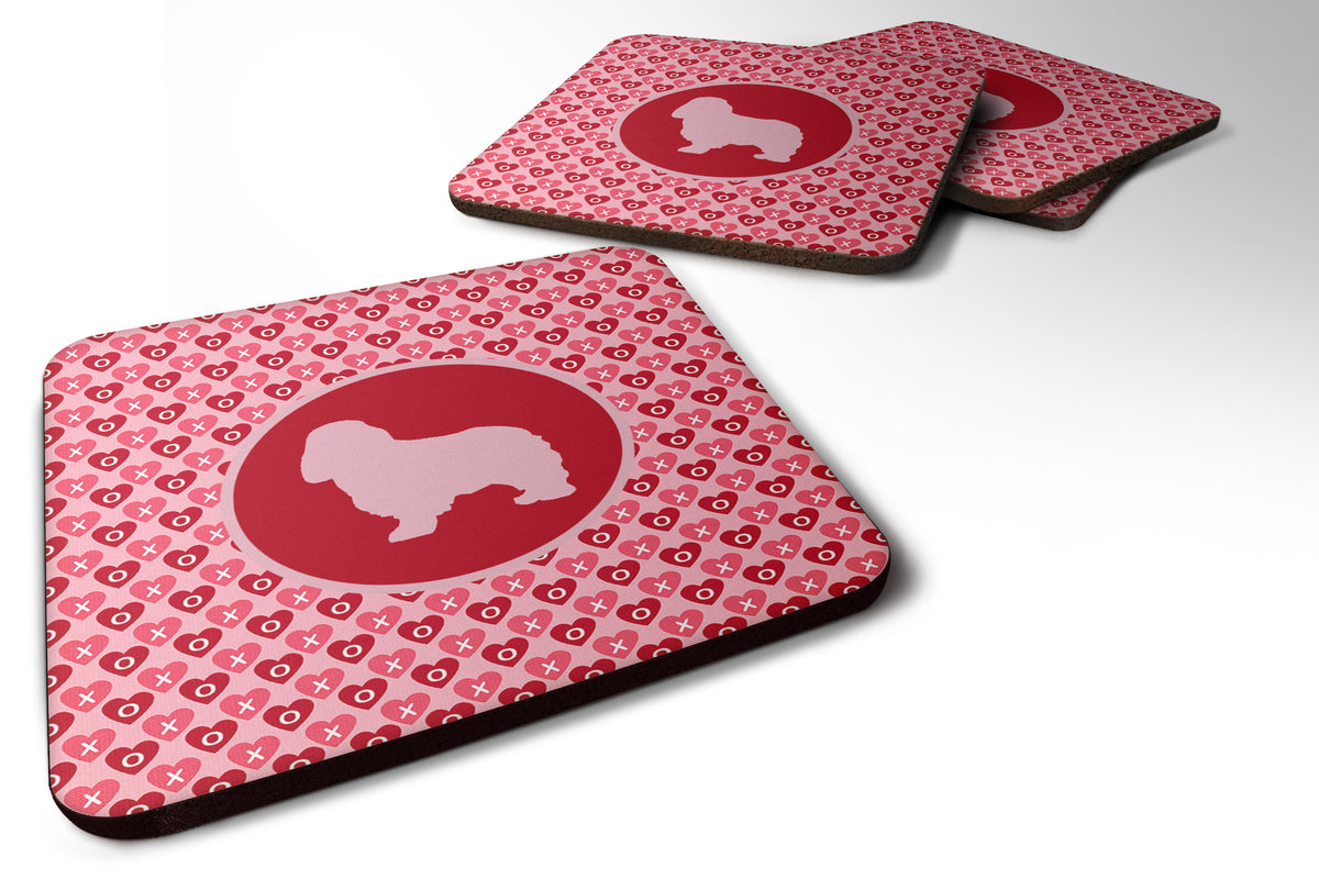 Set of 4 Cavalier Spaniel Valentine Hearts Foam Coasters - the-store.com