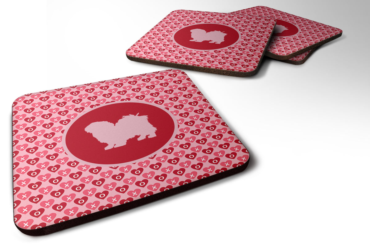 Set of 4 Tibetan Spaniel Valentine Hearts Foam Coasters - the-store.com