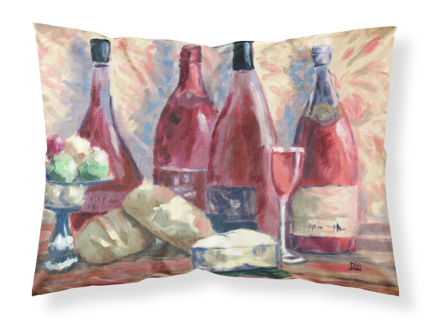 Wine and Cheese by David Smith Fabric Standard Pillowcase SDSM0127PILLOWCASE by Caroline's Treasures