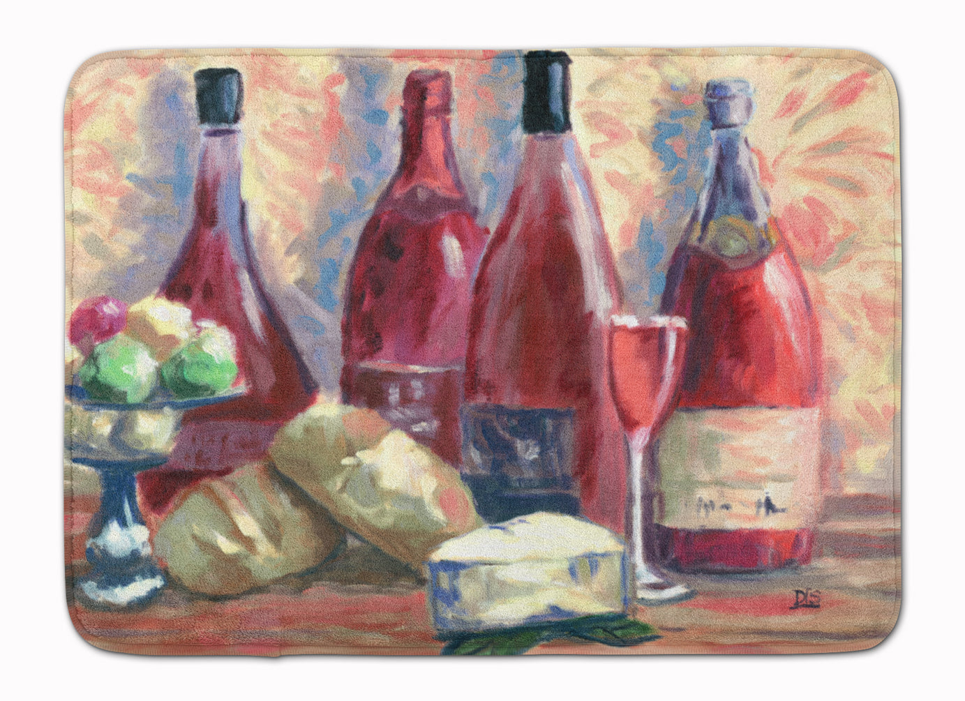Wine and Cheese by David Smith Machine Washable Memory Foam Mat SDSM0127RUG - the-store.com