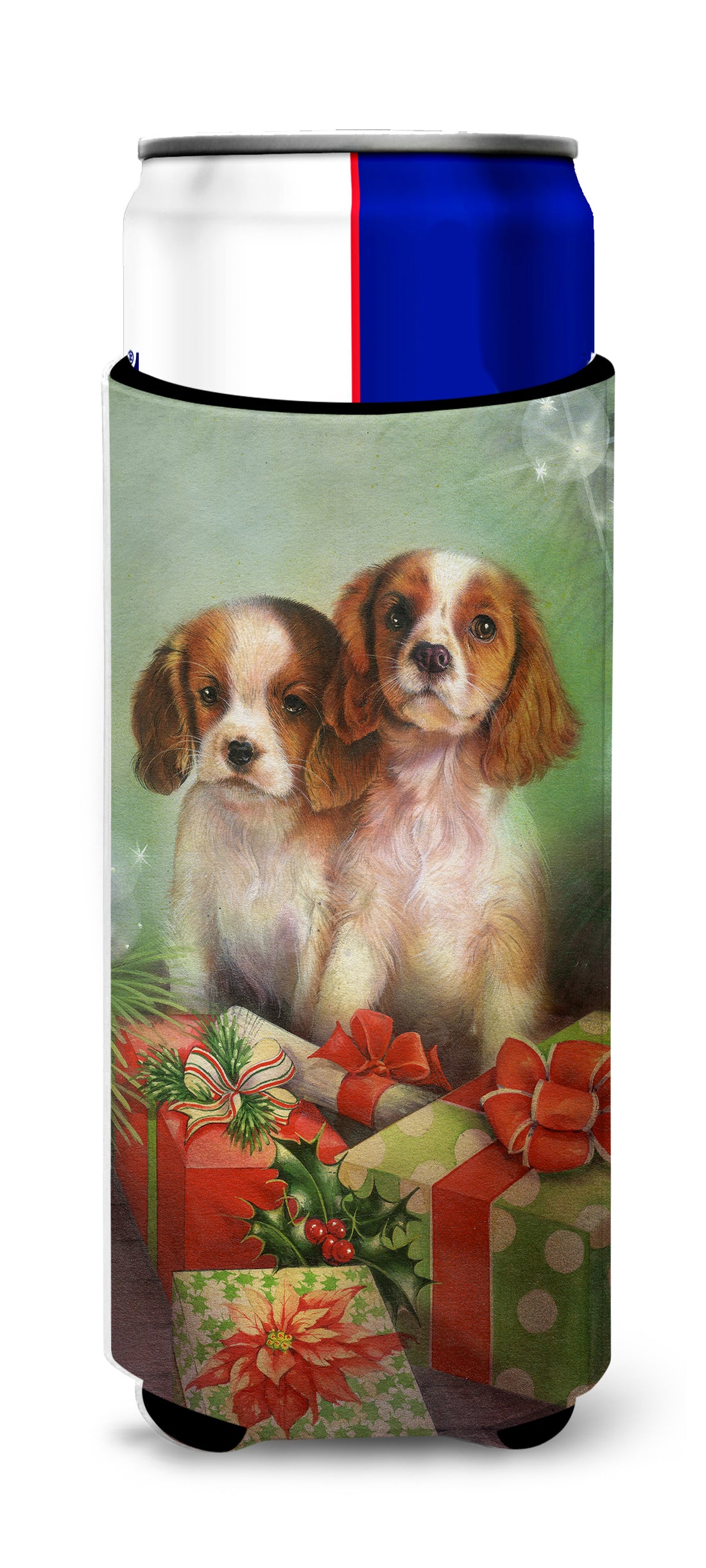 Cavalier Spaniels and Christmas Presents Ultra Beverage Insulators for slim cans SDSQ0303MUK  the-store.com.