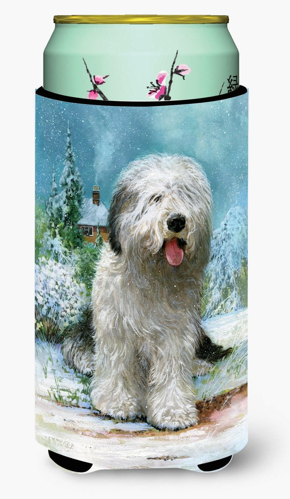 Old English Sheepdog by Don Squires Tall Boy Beverage Insulator Hugger SDSQ0304TBC by Caroline&#39;s Treasures