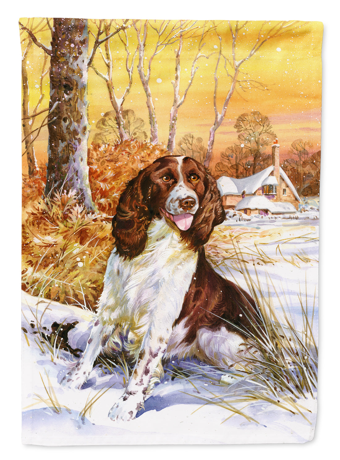 Springer Spaniel by Don Squires Flag Canvas House Size SDSQ0388CHF  the-store.com.