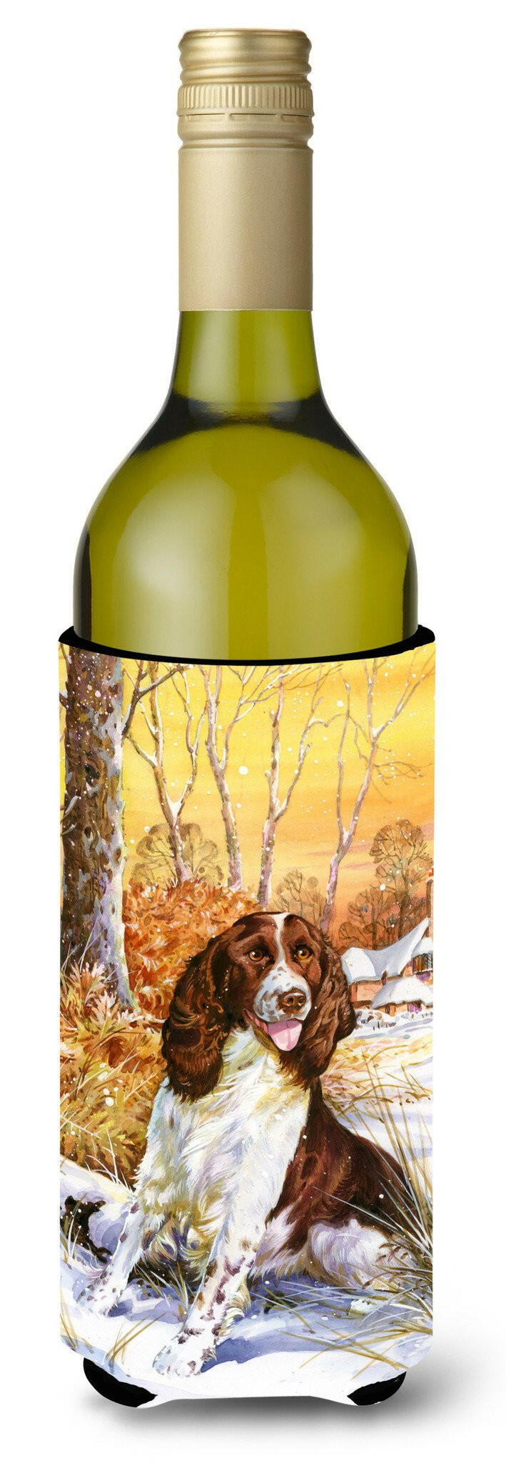 Springer Spaniel by Don Squires Wine Bottle Beverage Insulator Hugger SDSQ0388LITERK by Caroline&#39;s Treasures
