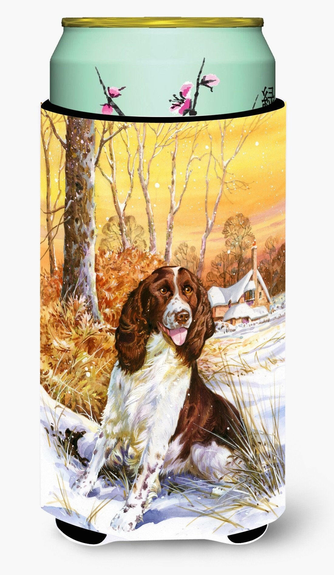 Springer Spaniel by Don Squires Tall Boy Beverage Insulator Hugger SDSQ0388TBC by Caroline's Treasures