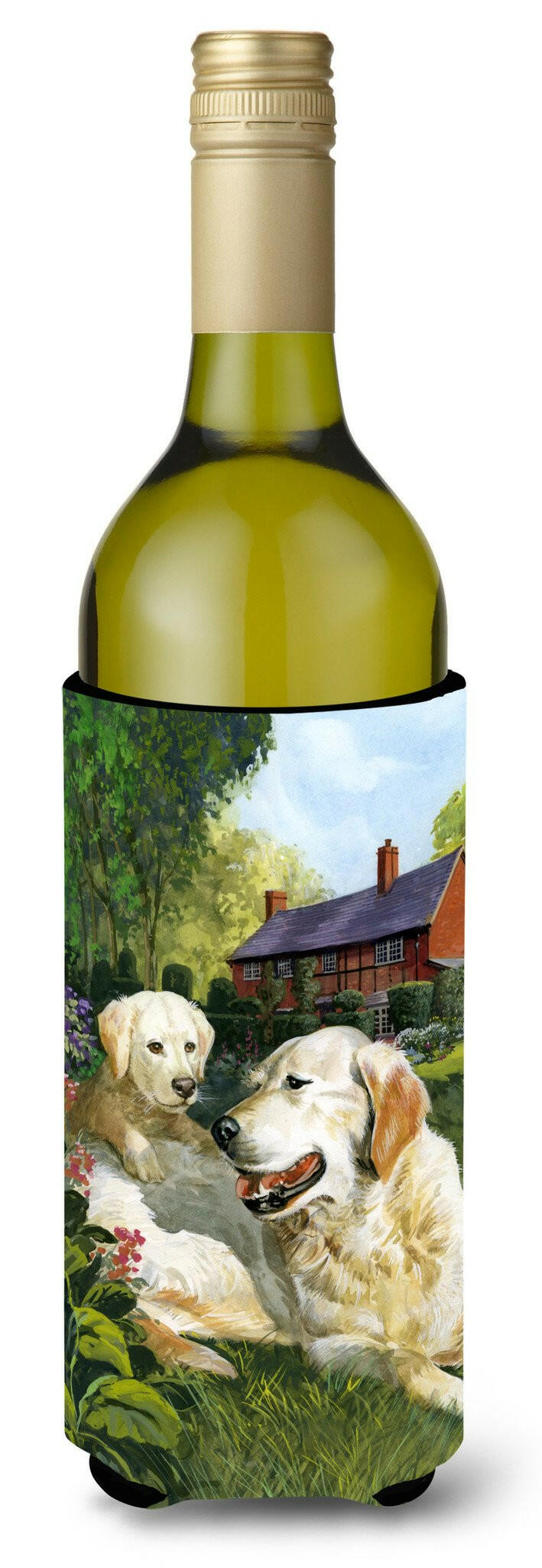 Yellow Labradors by Don Squires Wine Bottle Beverage Insulator Hugger SDSQ0431LITERK by Caroline&#39;s Treasures