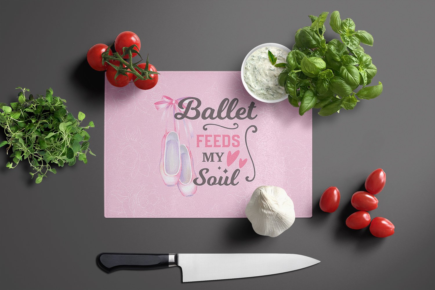 Ballet Feeds my Soul Glass Cutting Board Large - the-store.com