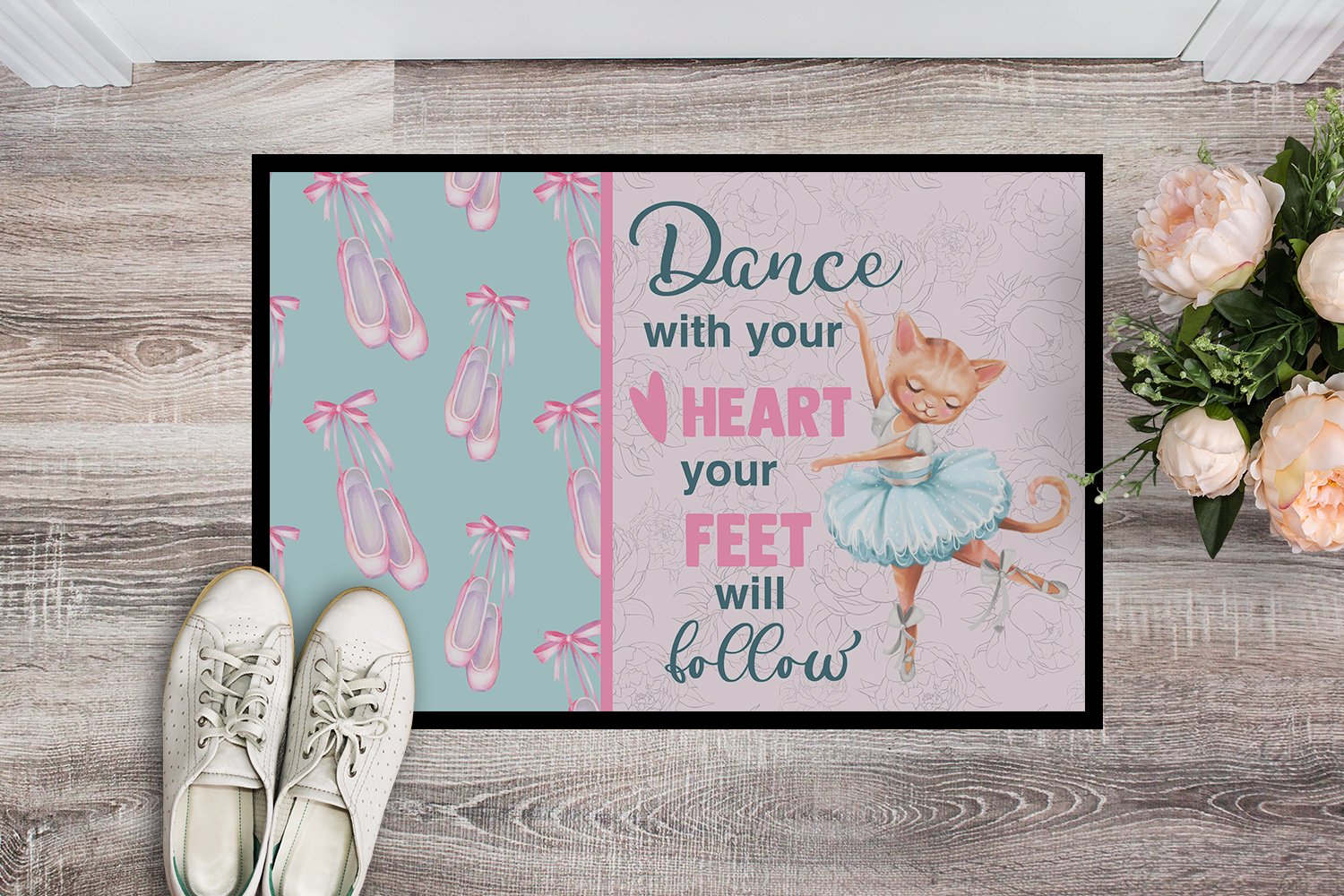 Dance with your heart and your feet will follow Indoor or Outdoor Mat 24x36 - the-store.com