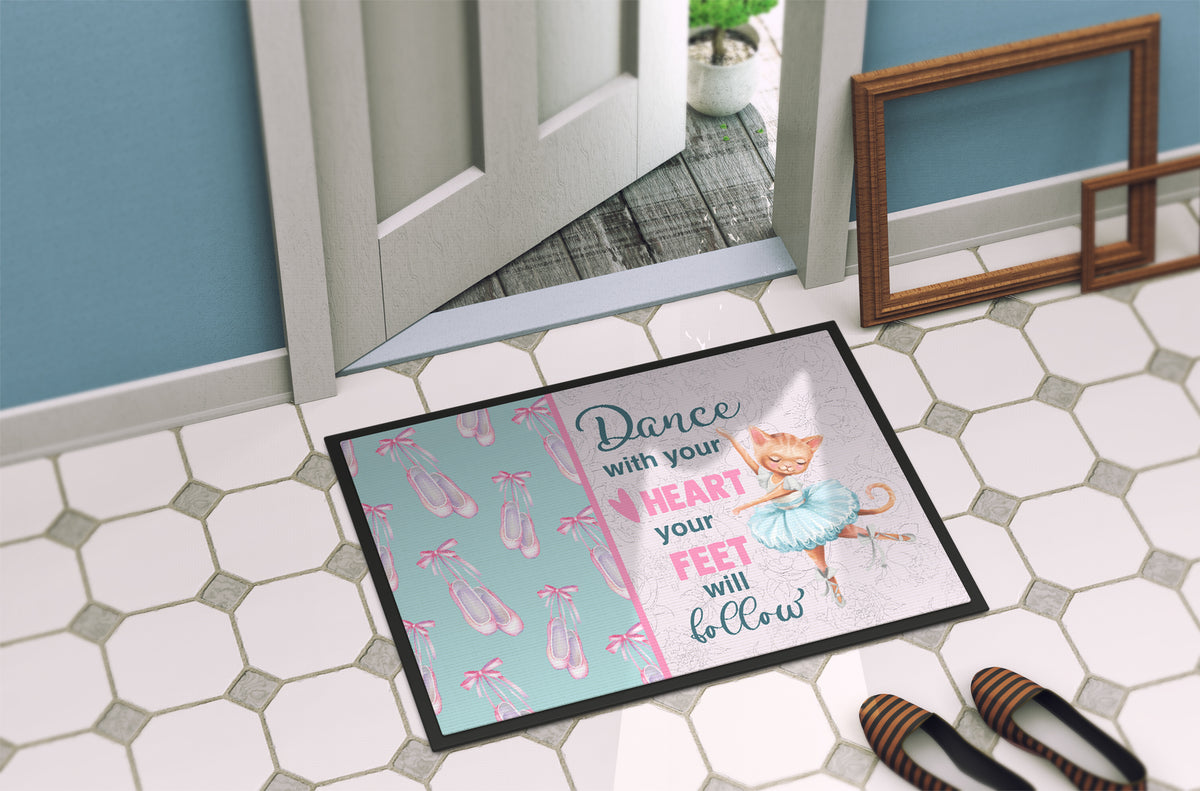 Dance with your heart and your feet will follow Indoor or Outdoor Mat 18x27 - the-store.com