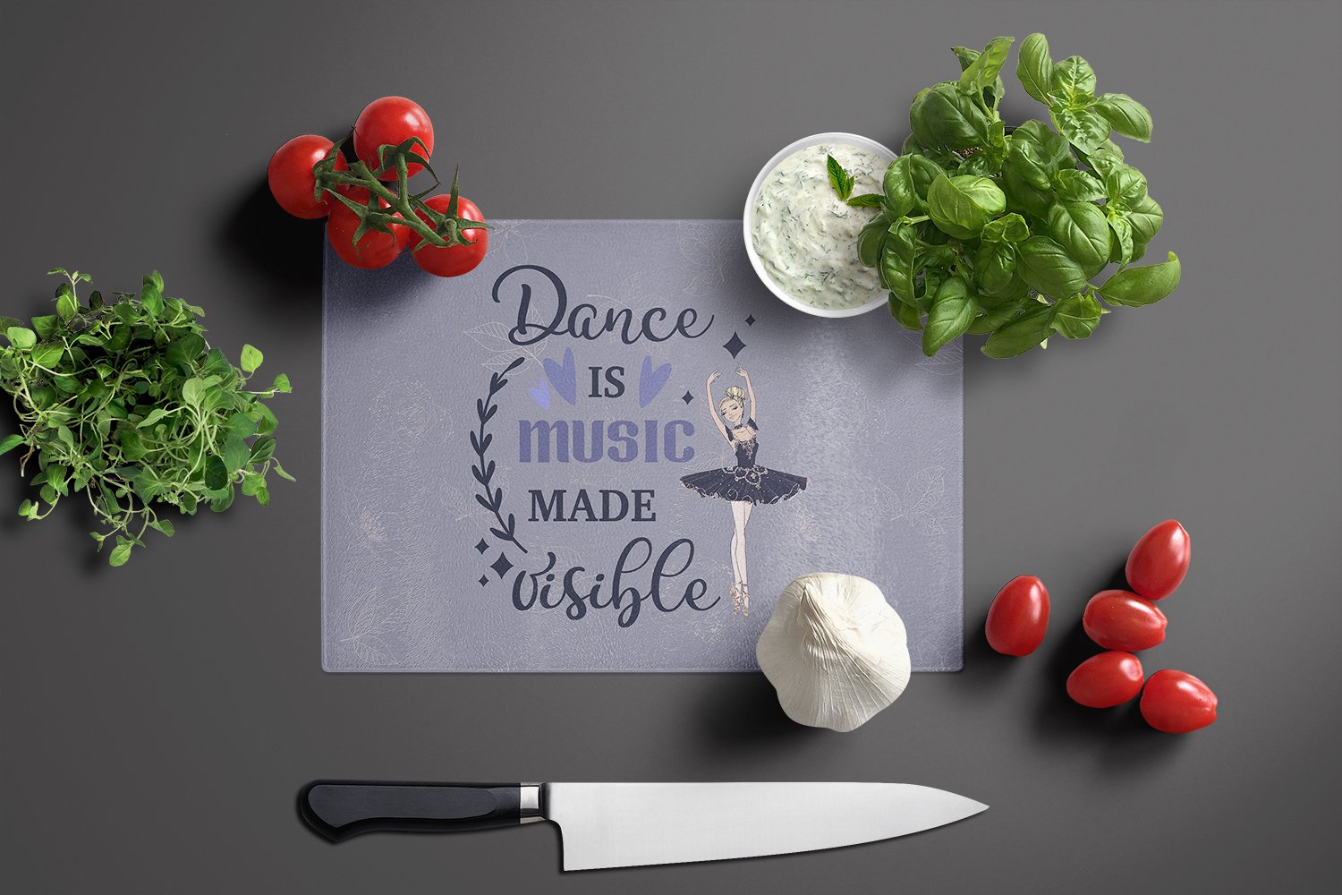 Dance is music made visible Glass Cutting Board Large - the-store.com