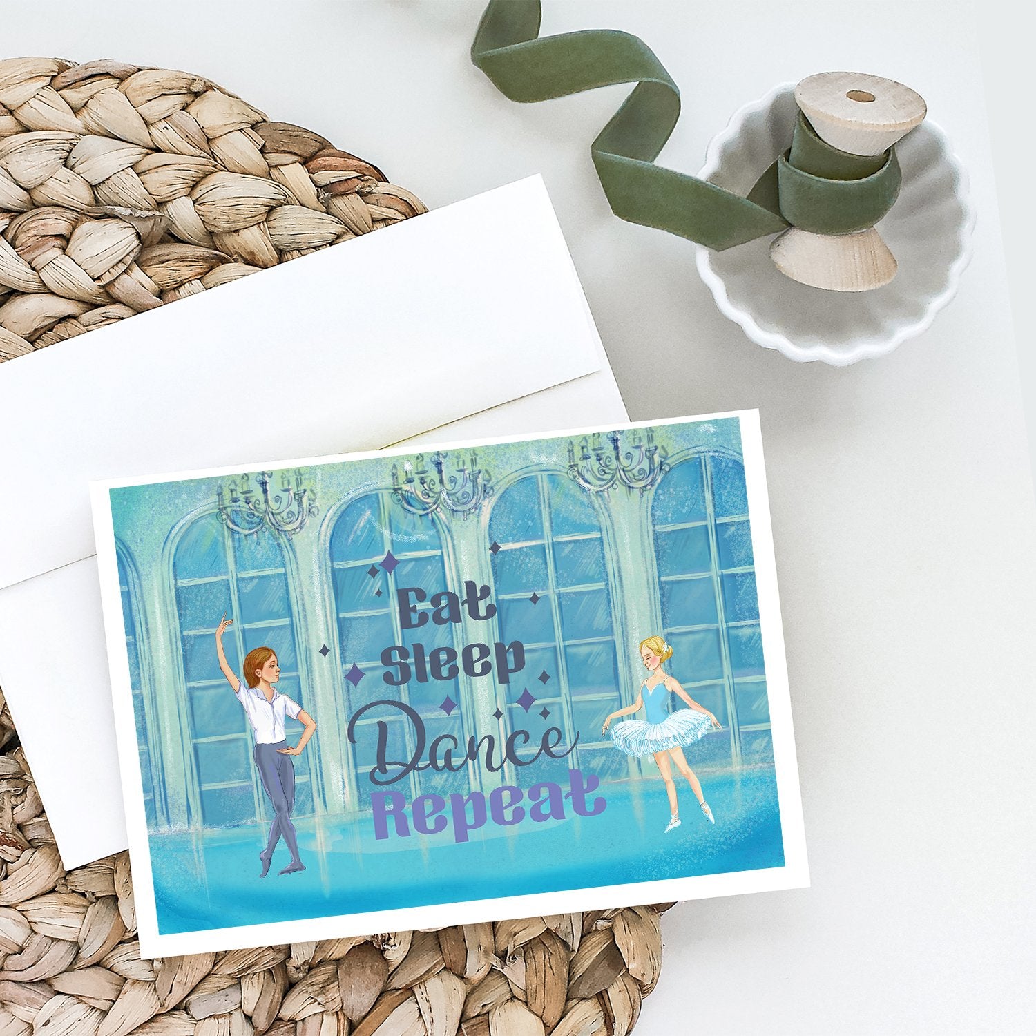Eat Sleep Dance Repeat Greeting Cards and Envelopes Pack of 8 - the-store.com