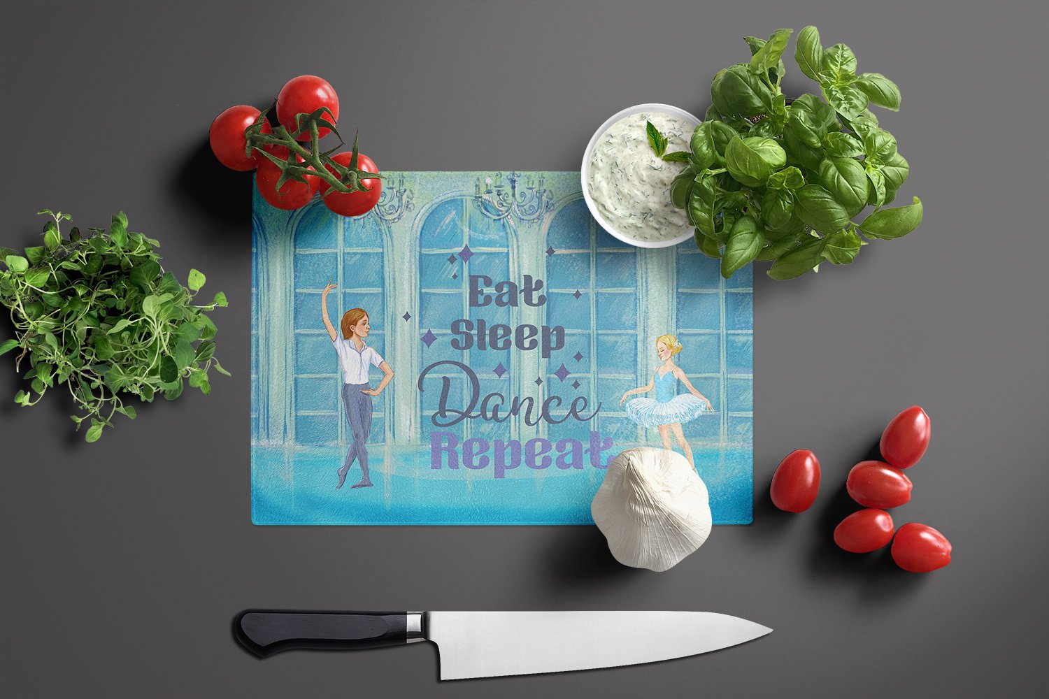 Eat Sleep Dance Repeat Glass Cutting Board Large - the-store.com