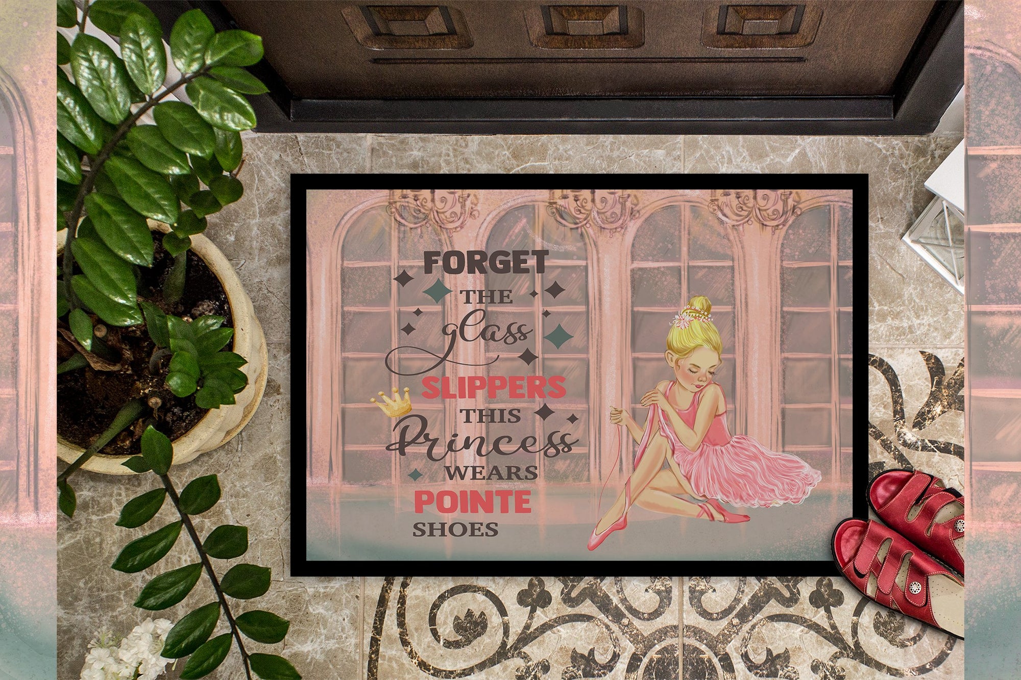 This Princess Wears Pionte Shoes Dance Indoor or Outdoor Mat 24x36 - the-store.com