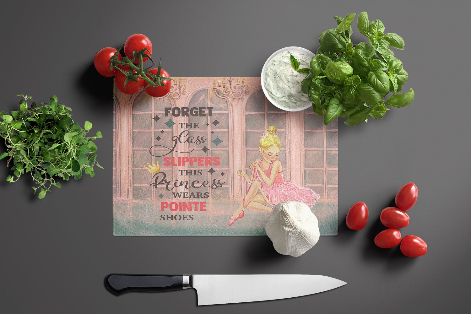 This Princess Wears Pionte Shoes Dance Glass Cutting Board Large - the-store.com
