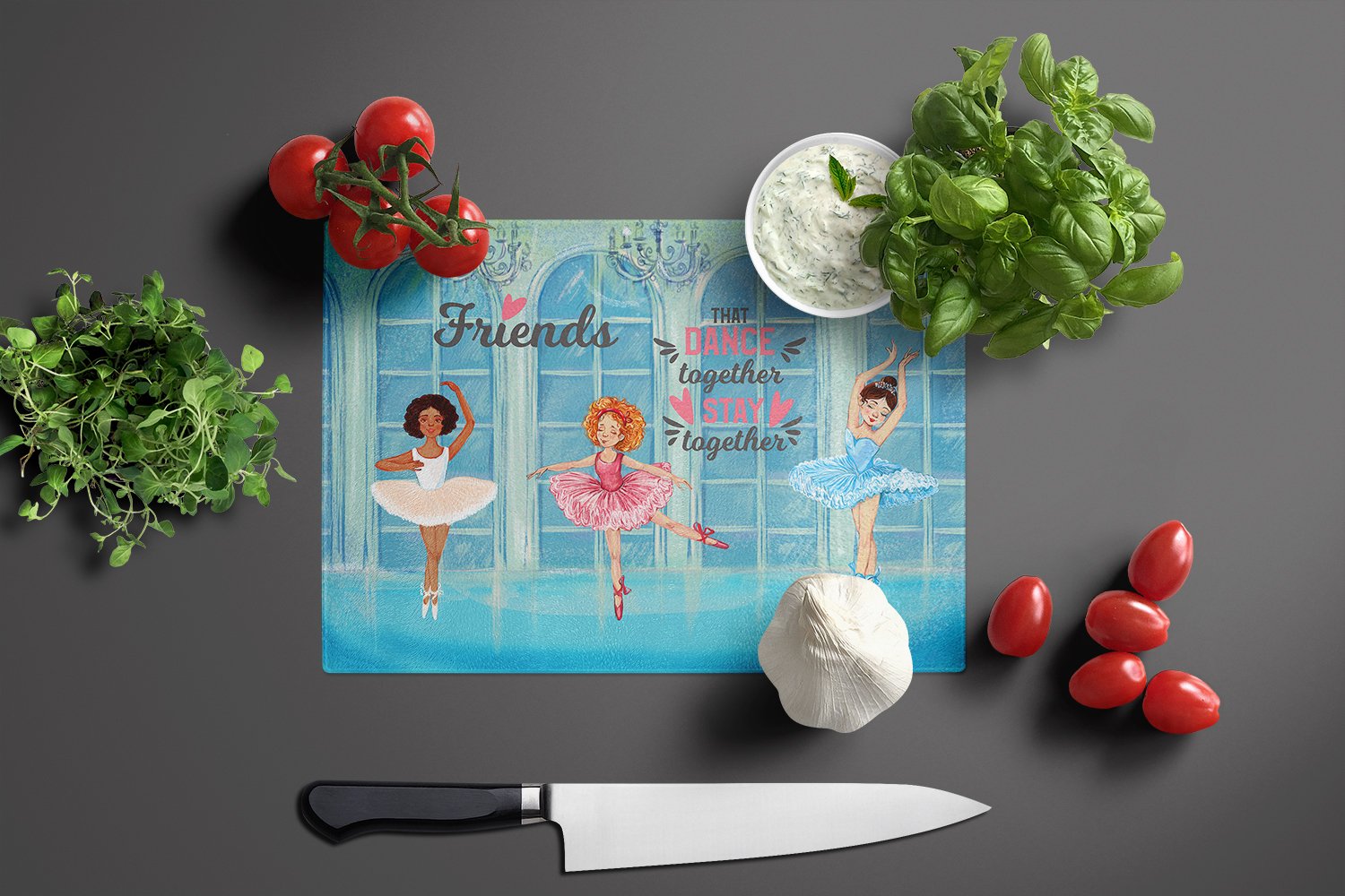 Friends that Dance together stay together Glass Cutting Board Large - the-store.com
