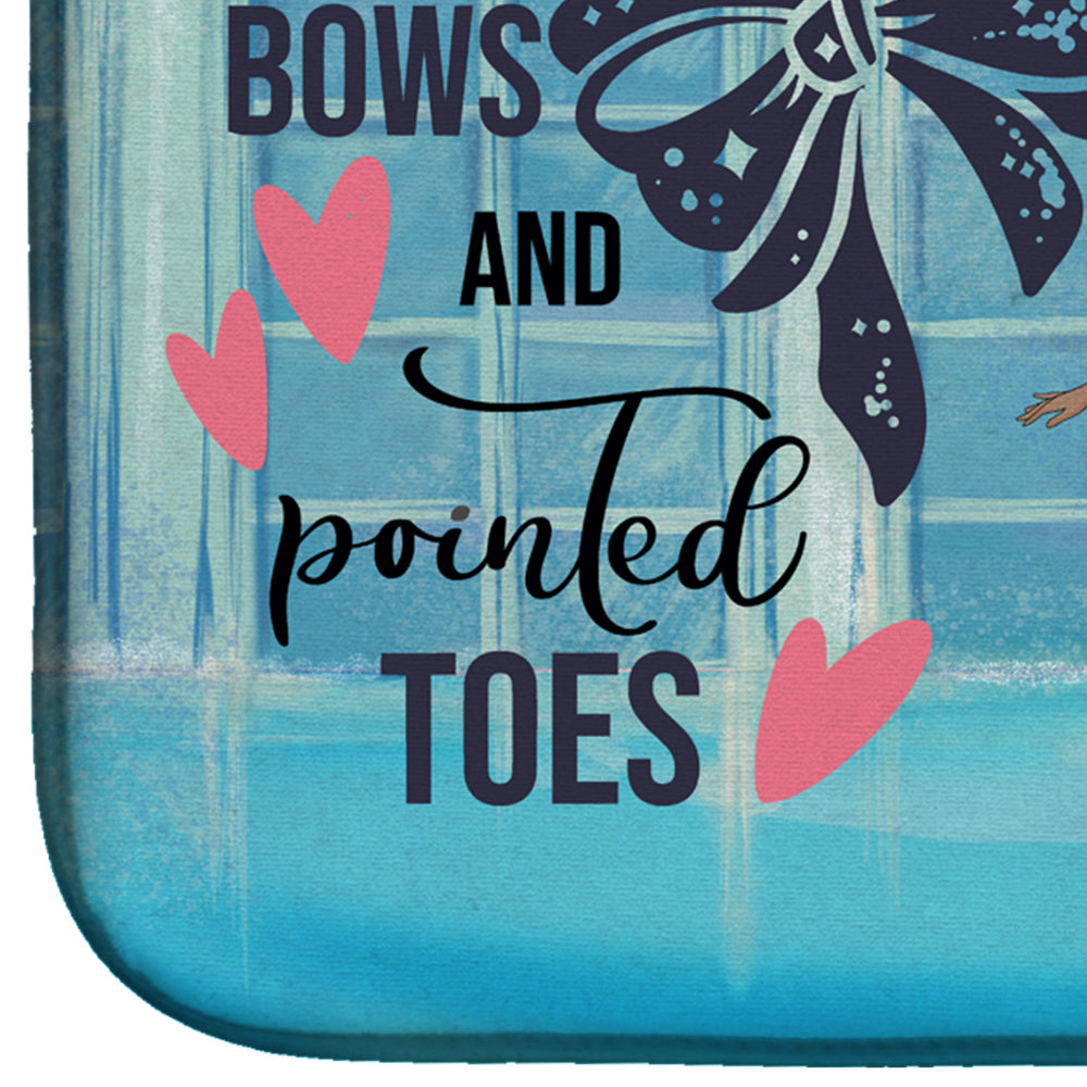 Glitter Bows and Pointed Toes Dance Dish Drying Mat