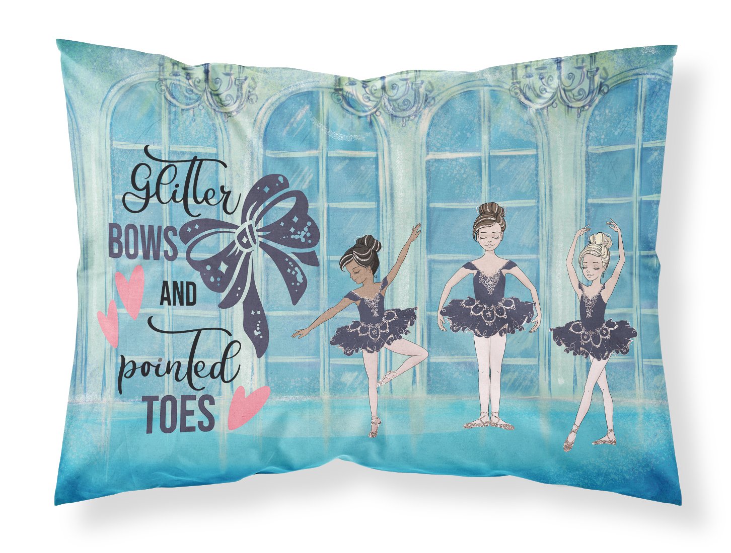 Buy this Glitter Bows and Pointed Toes Dance Fabric Standard Pillowcase