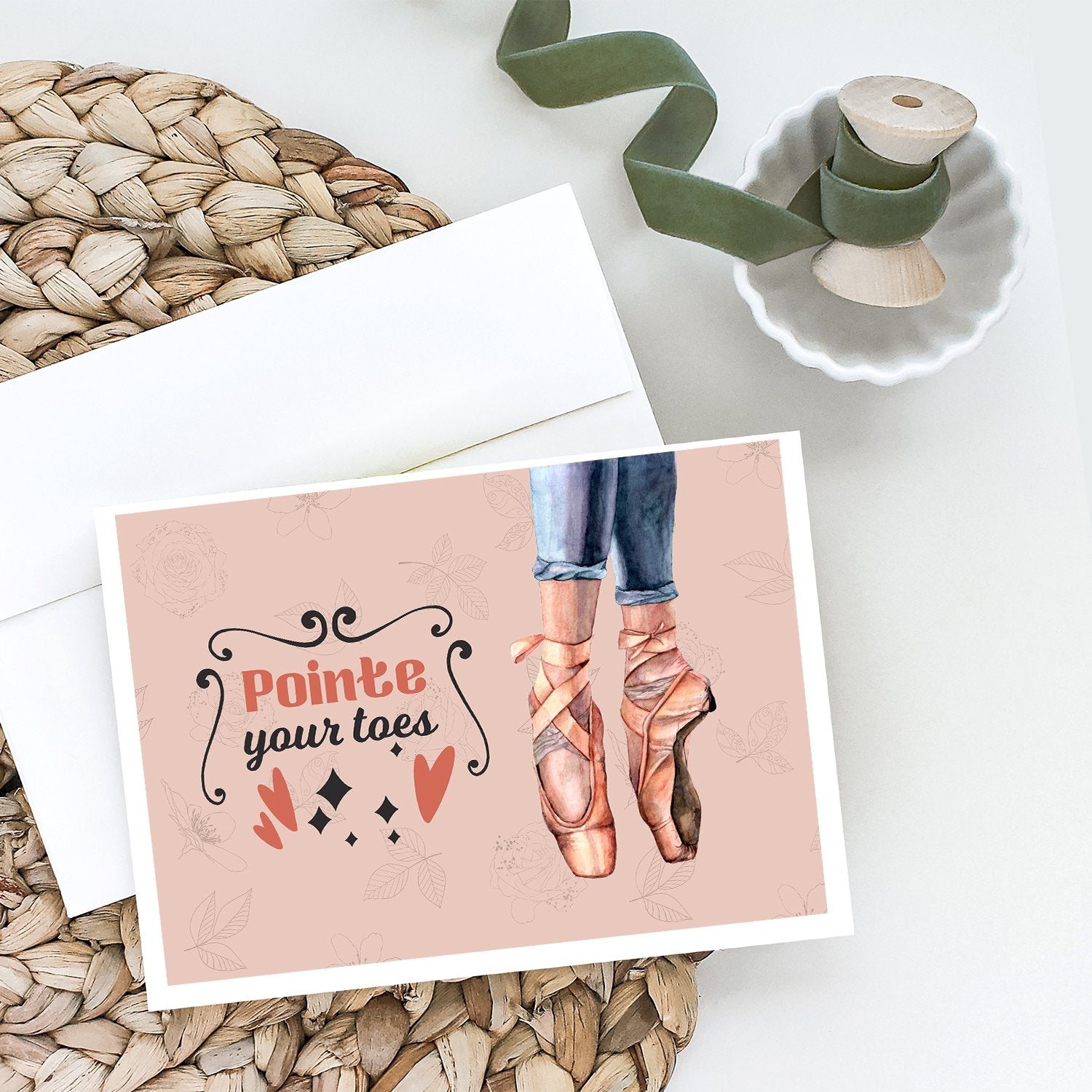 Pointe your Toes Dance Greeting Cards and Envelopes Pack of 8 - the-store.com