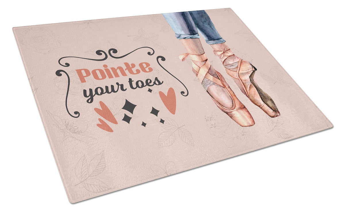 Buy this Pointe your Toes Dance Glass Cutting Board Large