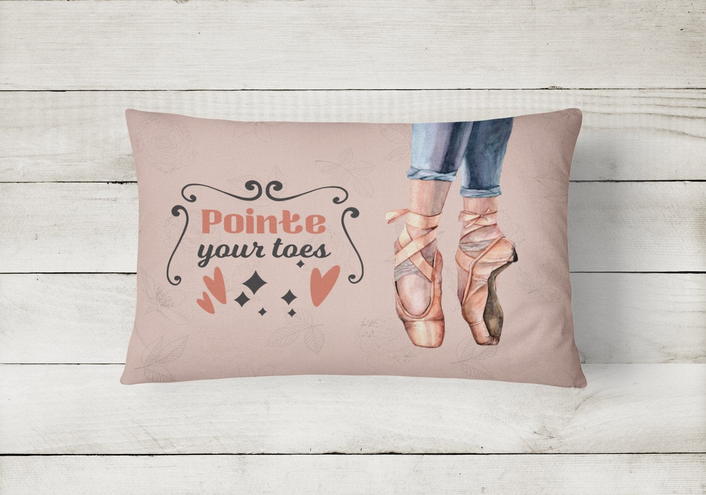 Buy this Pointe your Toes Dance Canvas Fabric Decorative Pillow