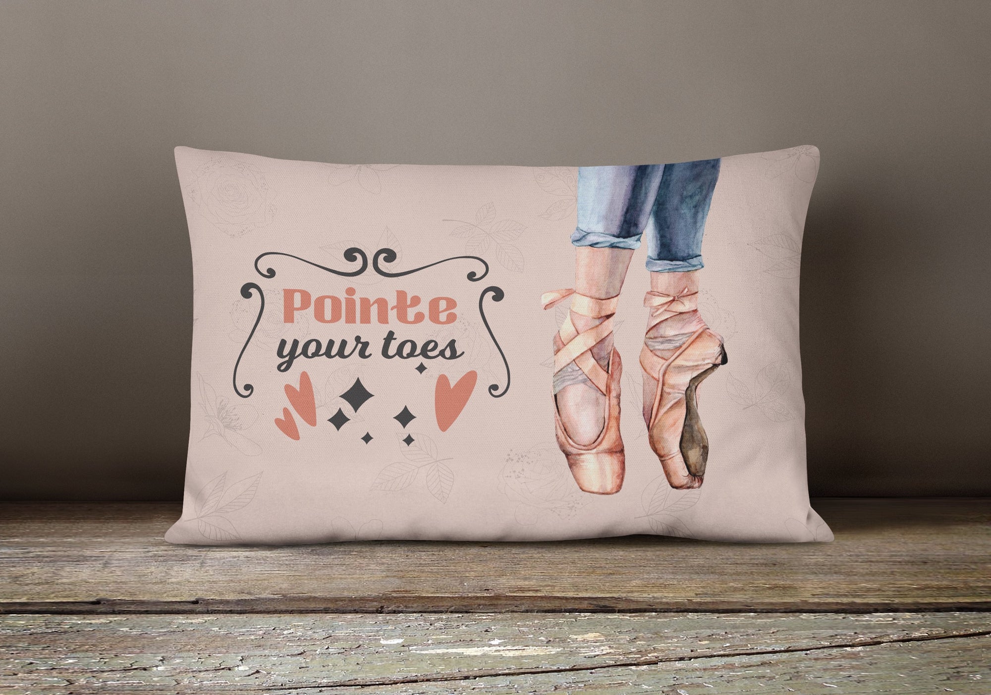 Pointe your Toes Dance Canvas Fabric Decorative Pillow - the-store.com