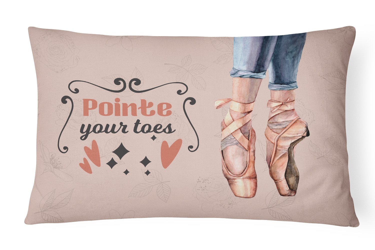 Buy this Pointe your Toes Dance Canvas Fabric Decorative Pillow