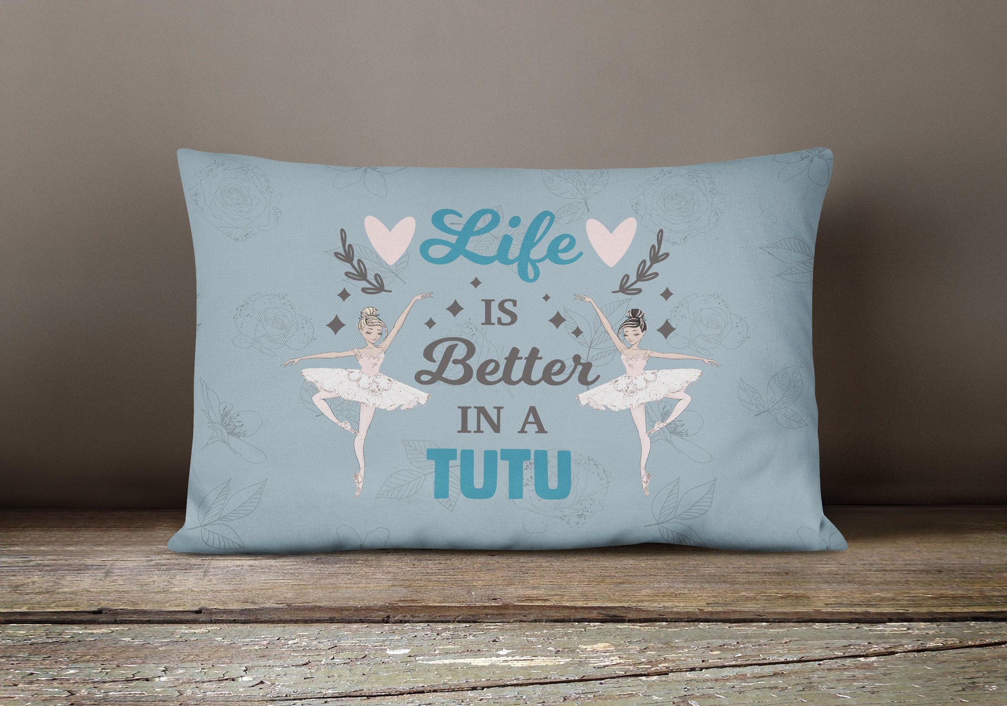 Life is Better in a Tutu Dance Canvas Fabric Decorative Pillow - the-store.com