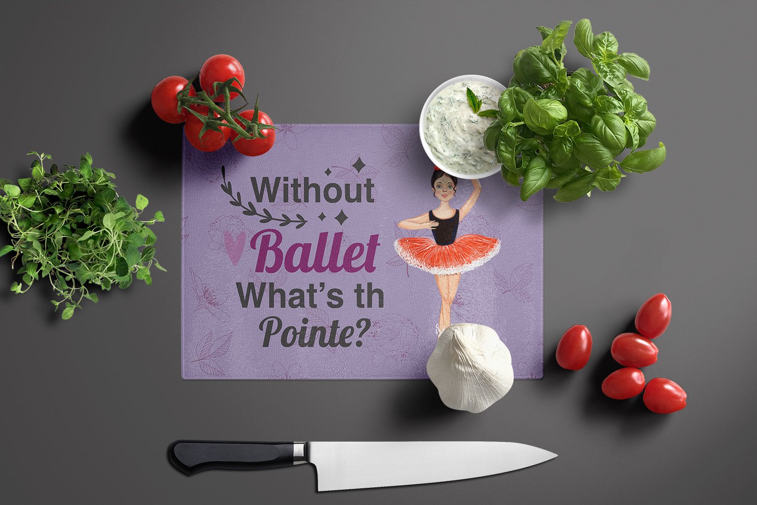 Without Ballet What's the Pointe Dance Glass Cutting Board Large - the-store.com