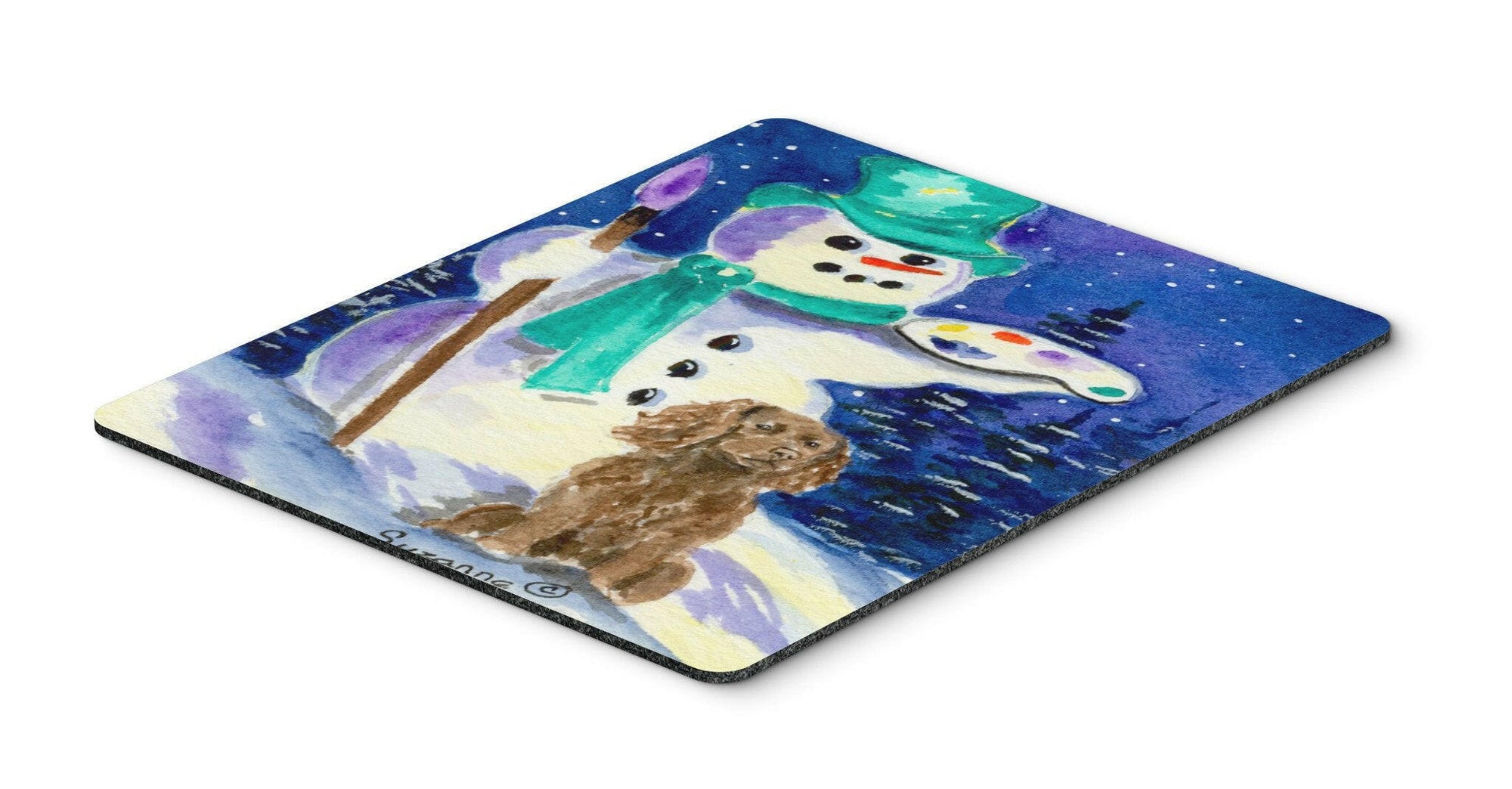 Artist Snowman with Boykin Spaniel Mouse Pad / Hot Pad / Trivet by Caroline's Treasures