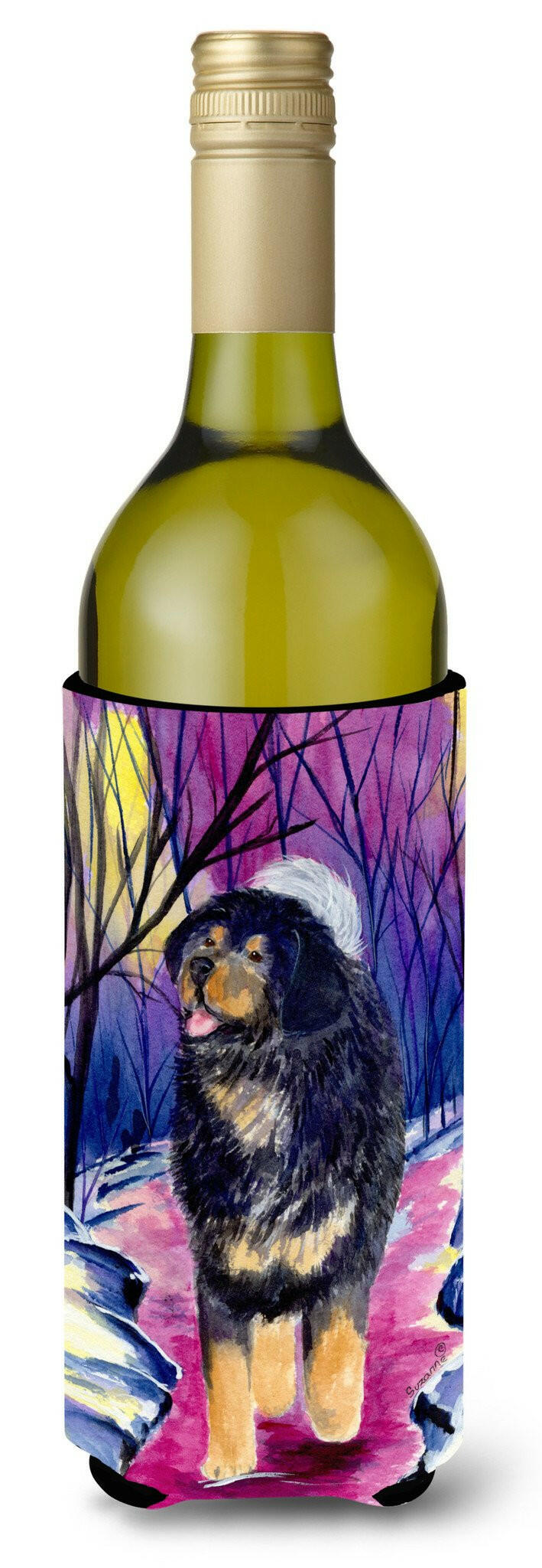 Tibetan Mastiff Wine Bottle Beverage Insulator Beverage Insulator Hugger by Caroline&#39;s Treasures