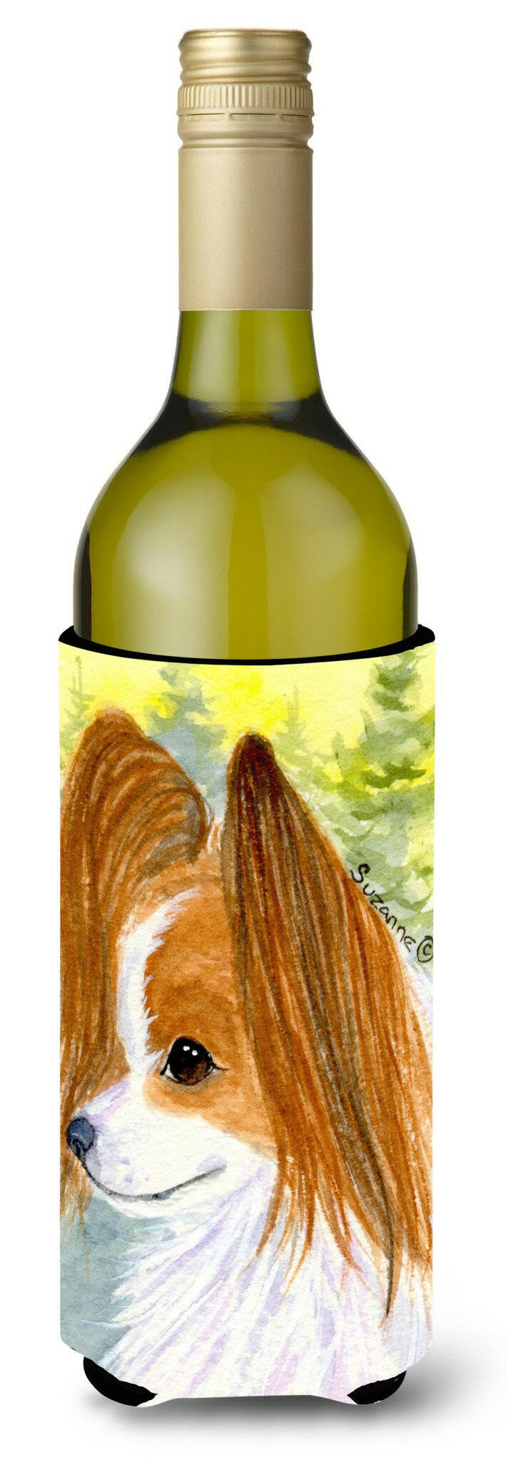 Papillon Wine Bottle Beverage Insulator Beverage Insulator Hugger SS1025LITERK by Caroline&#39;s Treasures