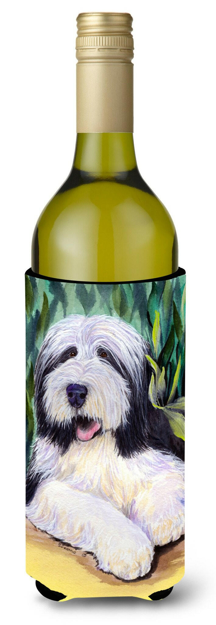 Bearded Collie Wine Bottle Beverage Insulator Beverage Insulator Hugger by Caroline&#39;s Treasures