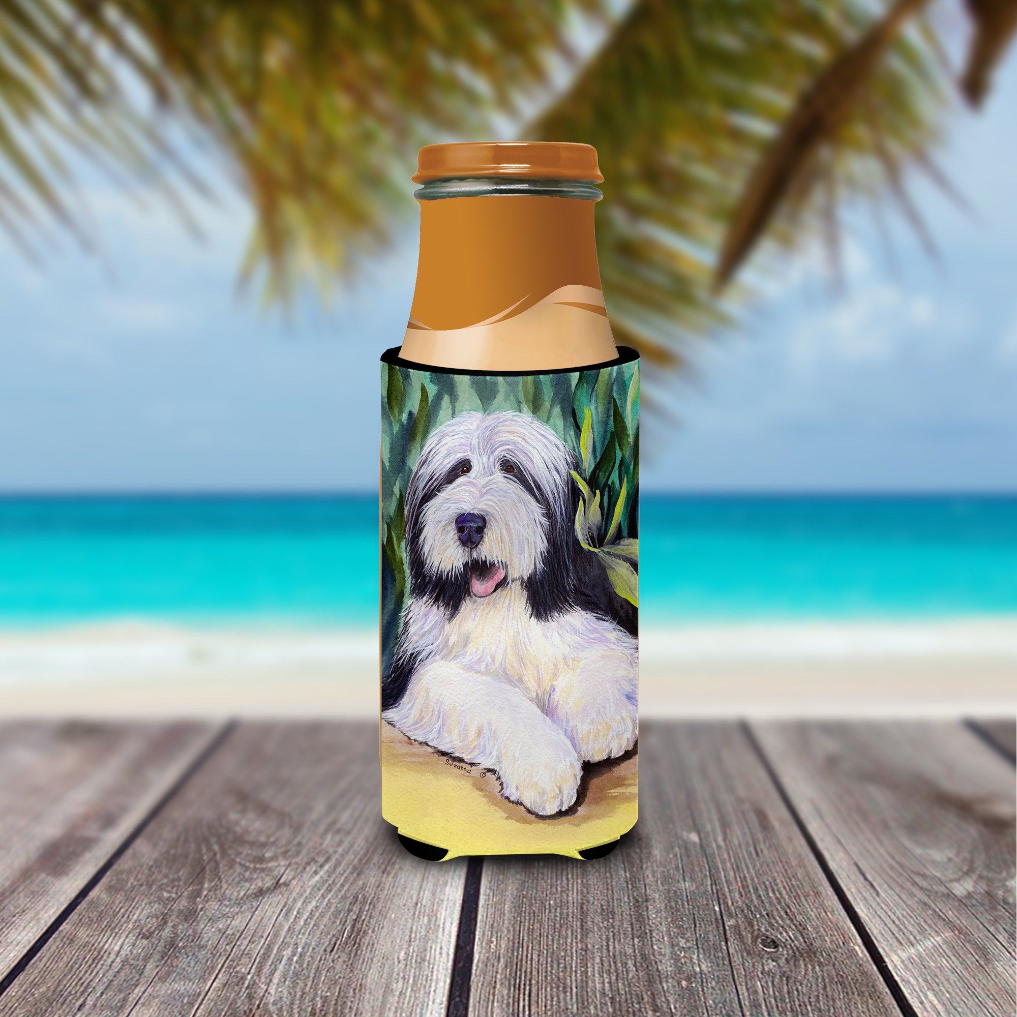 Bearded Collie Ultra Beverage Insulators for slim cans SS1038MUK.