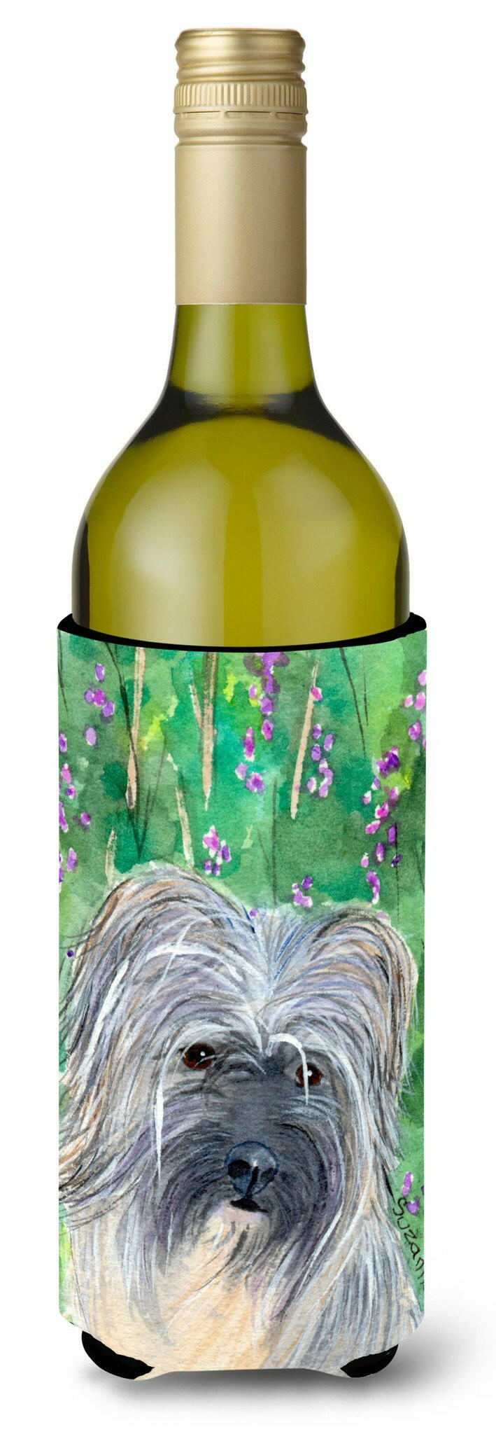 Berger des Pyrenese Wine Bottle Beverage Insulator Beverage Insulator Hugger by Caroline&#39;s Treasures