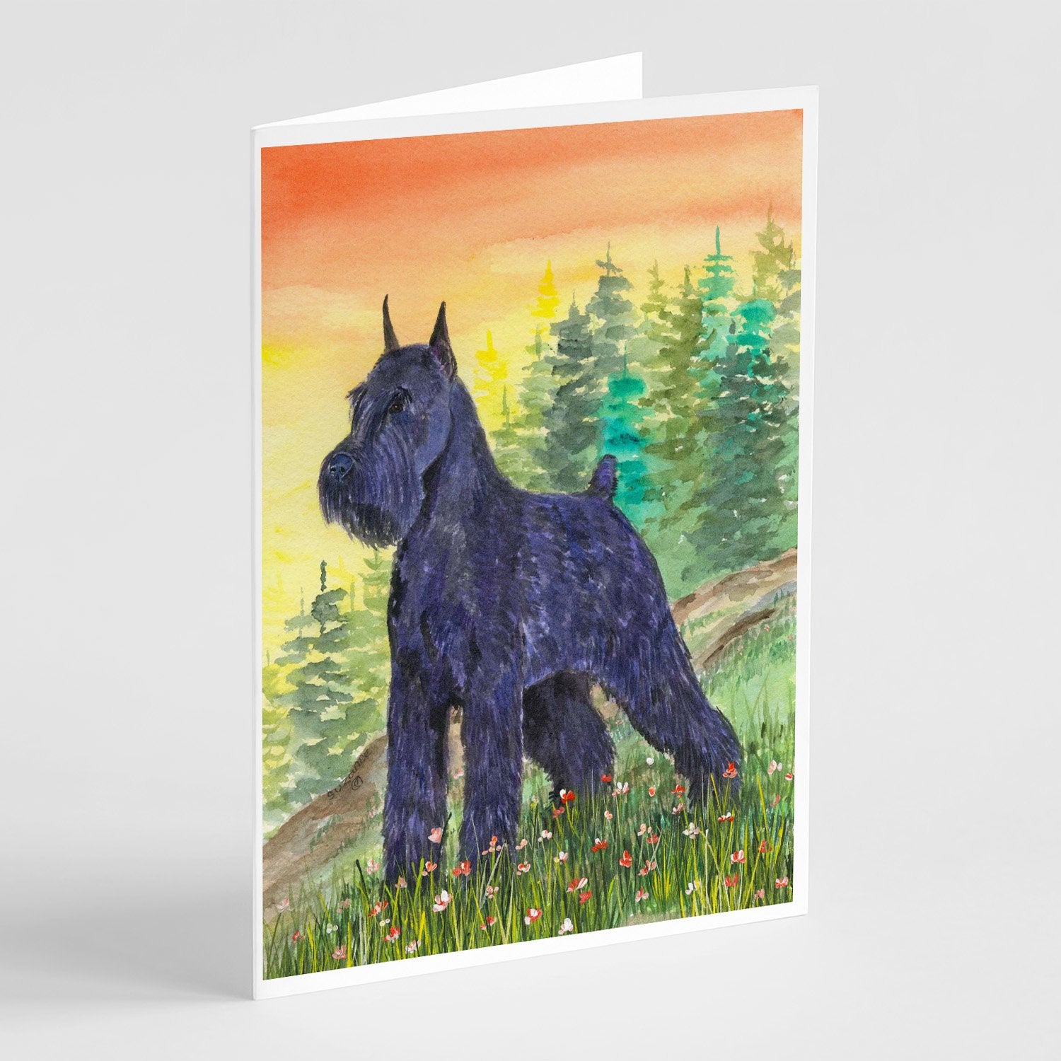 Buy this Black Schnauzer Greeting Cards and Envelopes Pack of 8