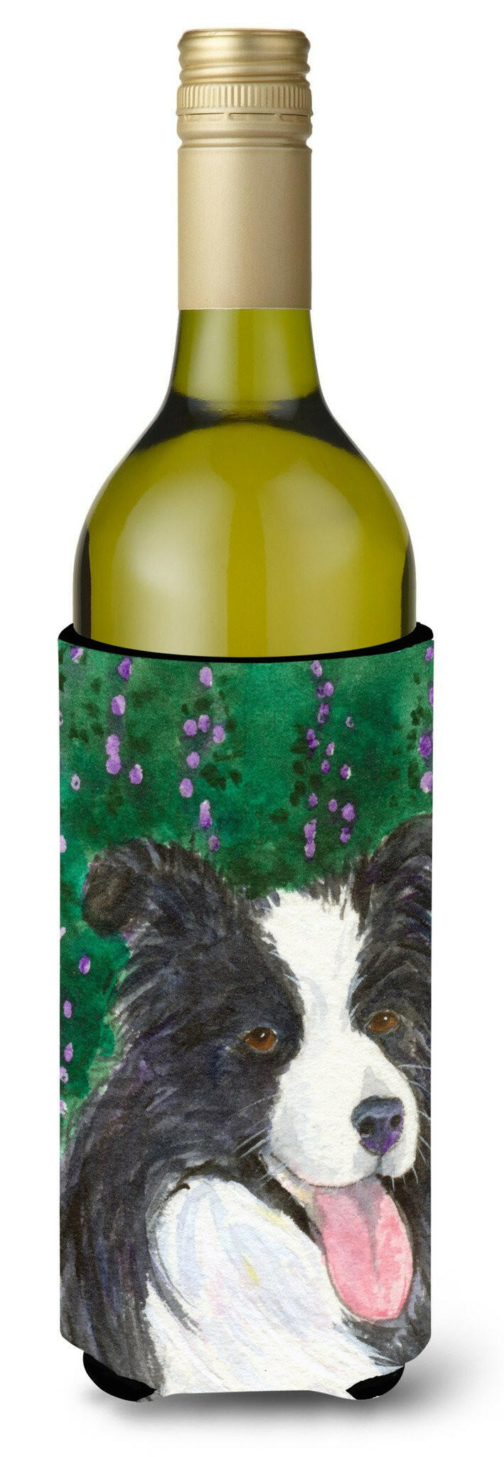 Border Collie Wine Bottle Beverage Insulator Beverage Insulator Hugger SS1053LITERK by Caroline&#39;s Treasures