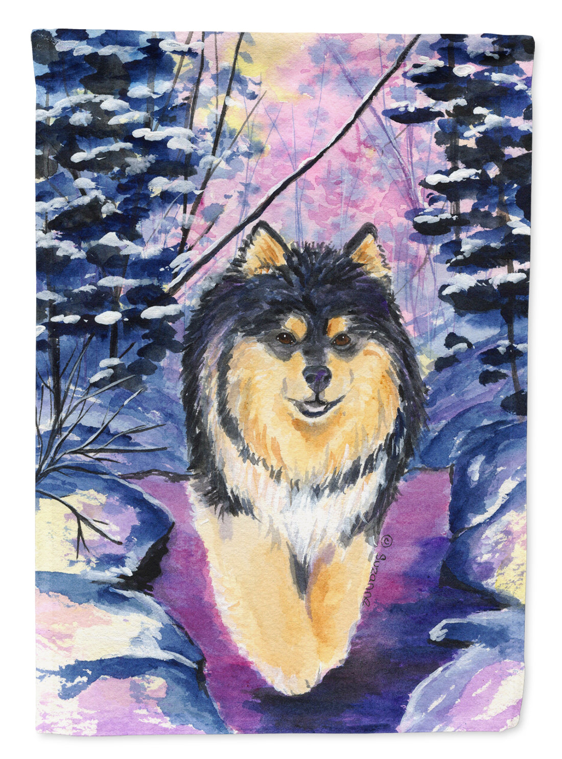 Finnish Lapphund Flag Canvas House Size  the-store.com.
