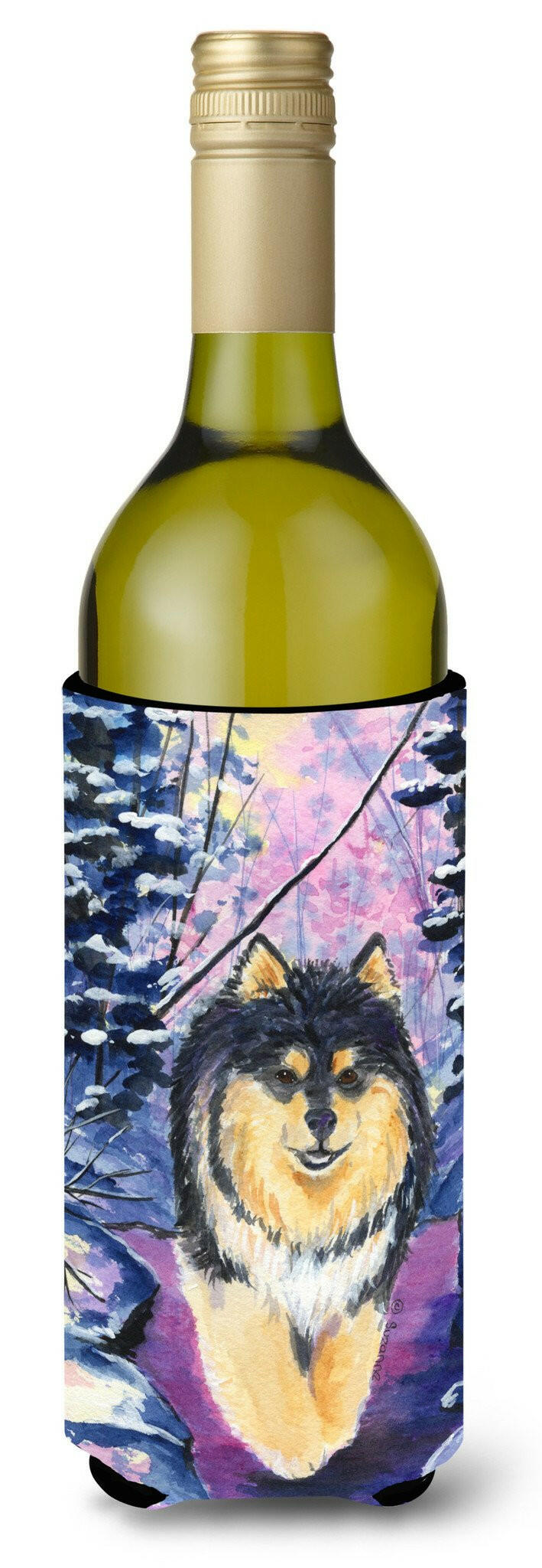 Finnish Lapphund Wine Bottle Beverage Insulator Beverage Insulator Hugger by Caroline&#39;s Treasures