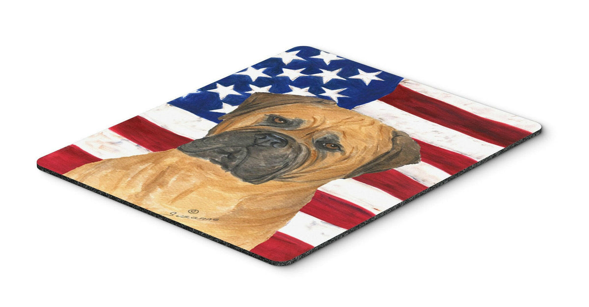 USA American Flag with Bullmastiff Mouse Pad, Hot Pad or Trivet by Caroline&#39;s Treasures