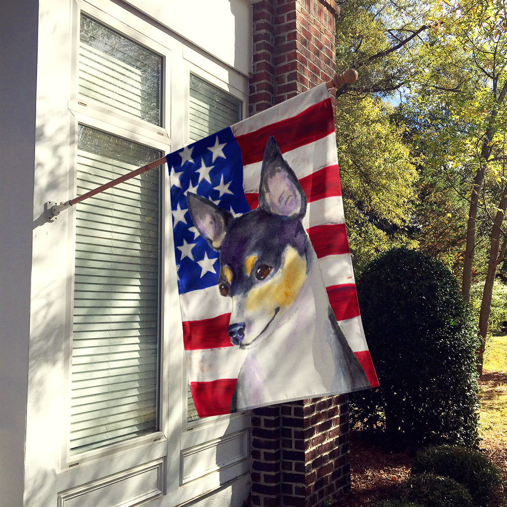Drapeau américain USA avec drapeau Fox Terrier Taille de la maison en toile
