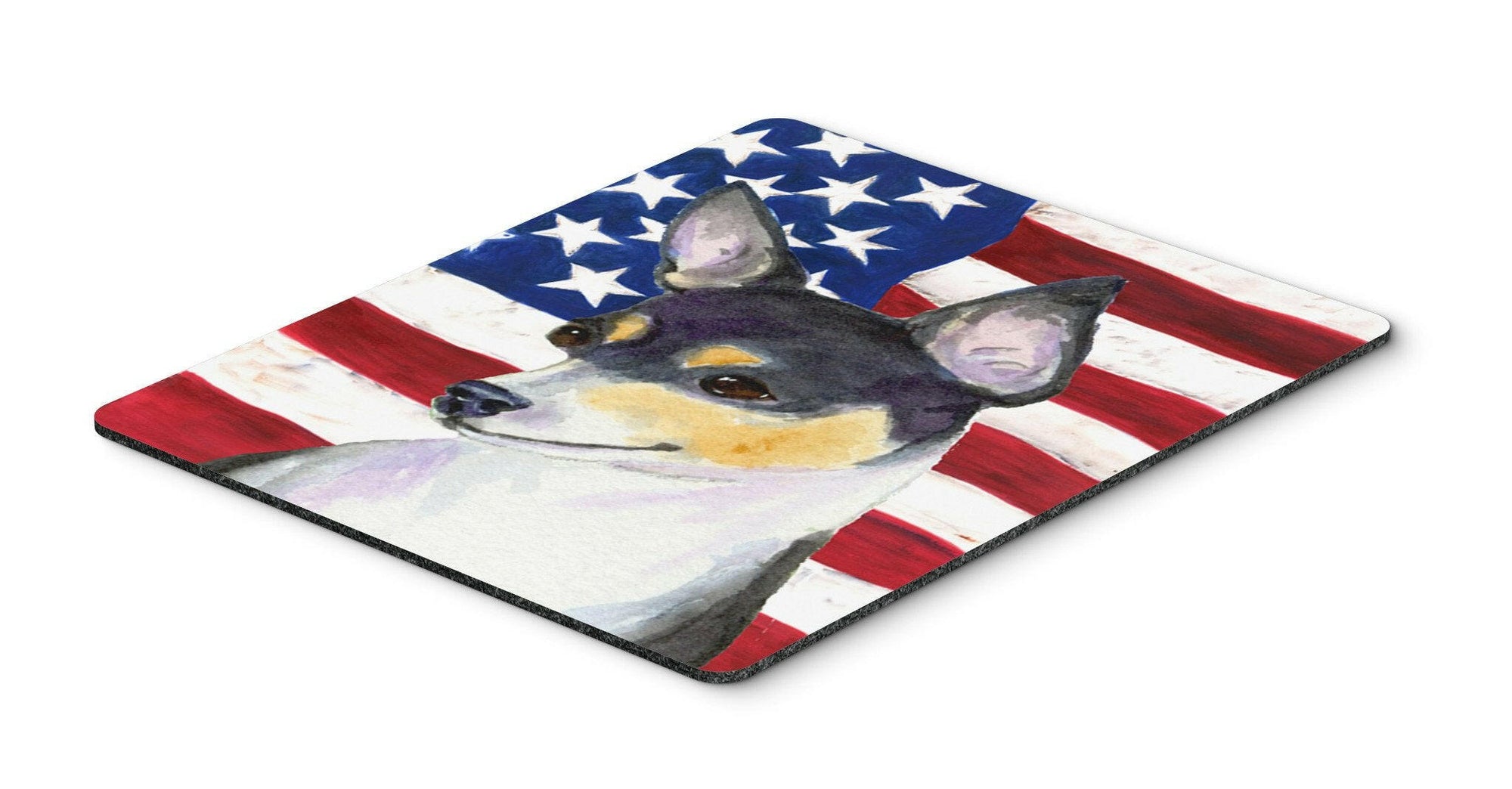 USA American Flag with Fox Terrier Mouse Pad, Hot Pad or Trivet by Caroline's Treasures